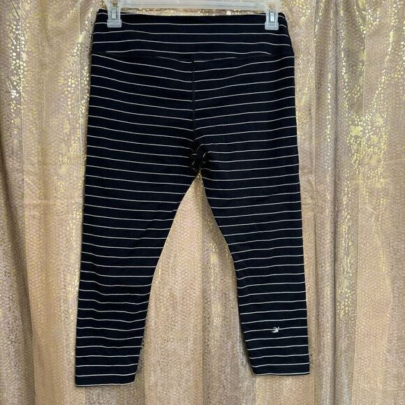 Glyder Black White Pinstriped VITAL 7/8 Yoga Leggings Large - Picture 2 of 9